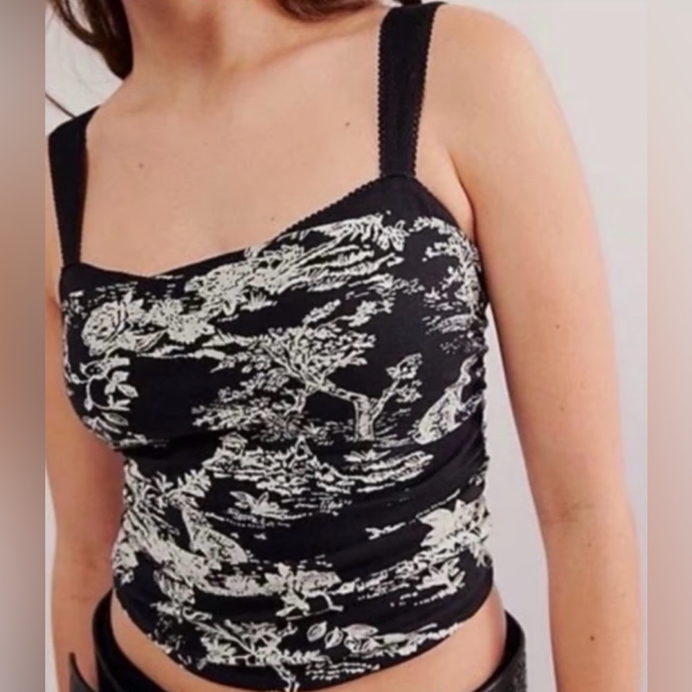Free People Women’s Two Tone Toile Print Tank Top Size M